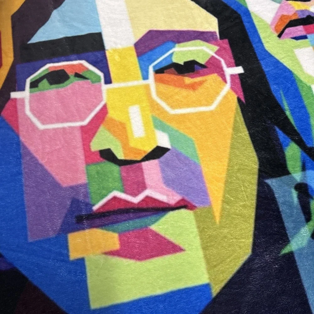 The Beatles Music WPAP Pop Art Plush Fleece Throw Blanket Décor Rock Music